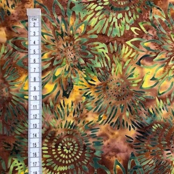 GREEN-BROWN - Campfire - Batikstoff aus Indonesien